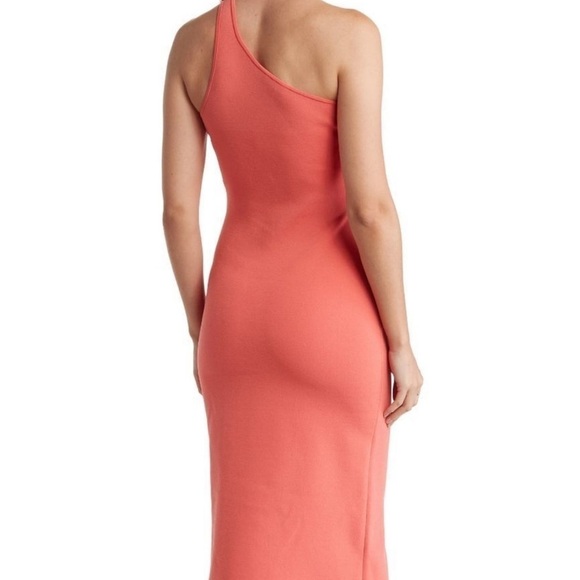 A.L.C / NWT Colby one shoulder asymmetric Bodycon dress midi rouge coral small s - Picture 2 of 4